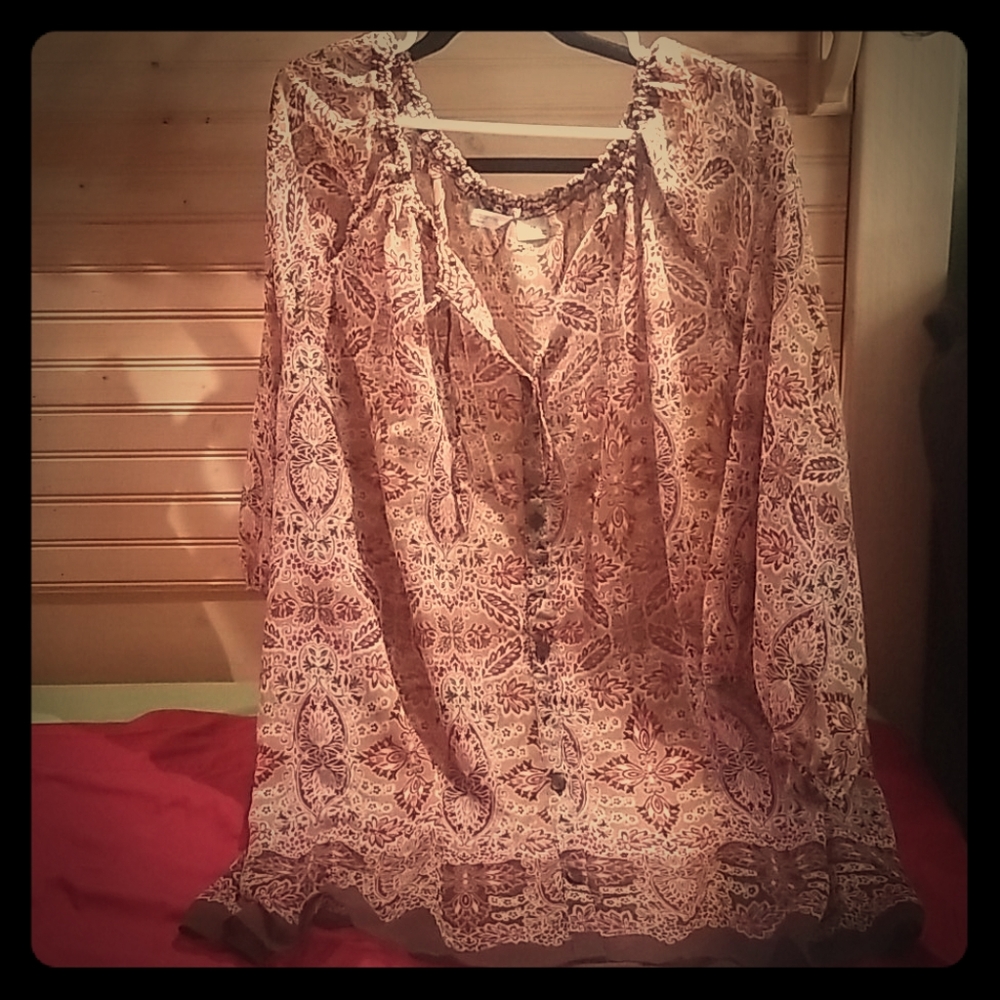 Sheer button down blouse